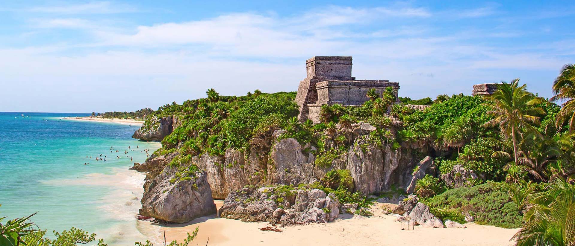 Ancient ruins on a cliff by the beach